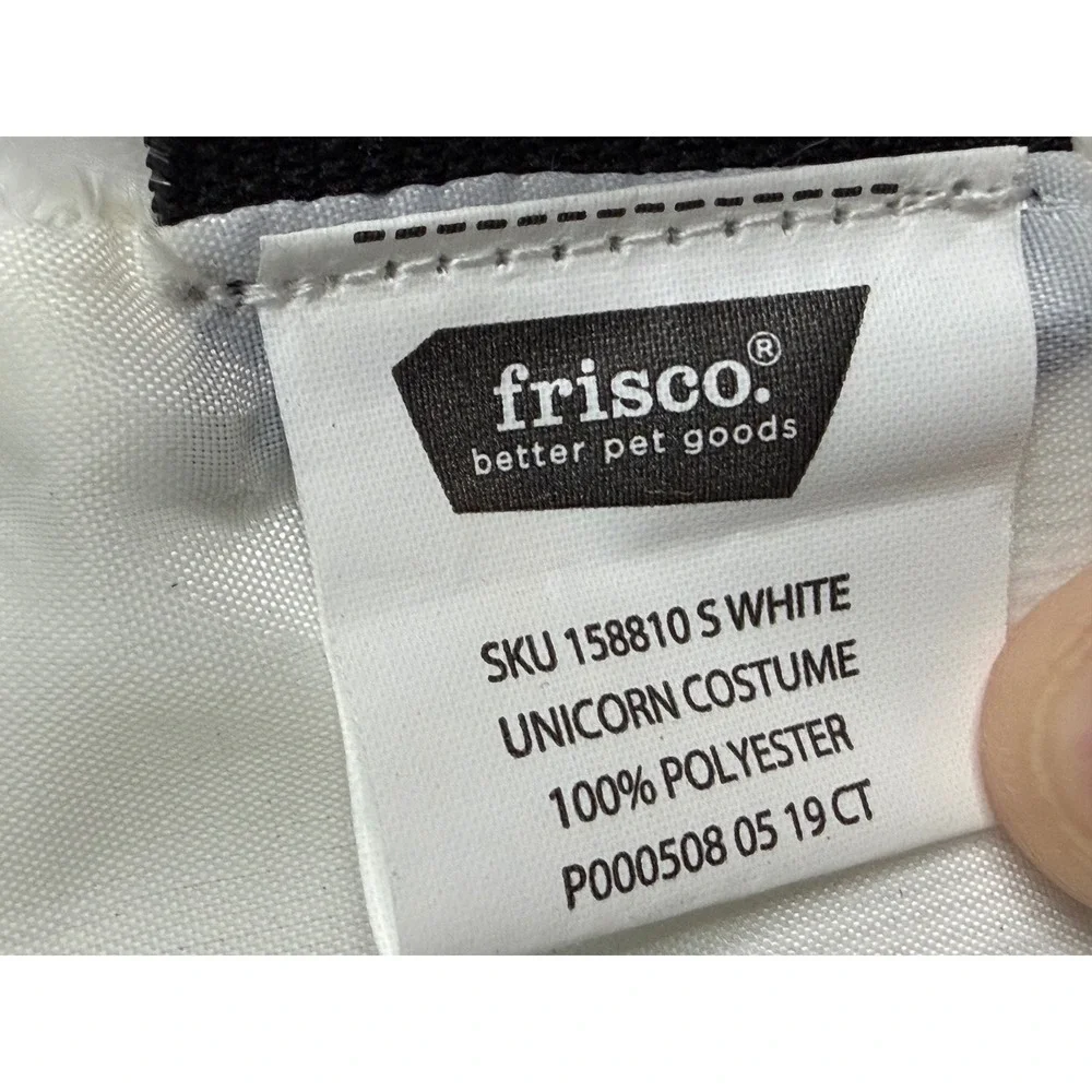 Frisco White Unicorn Pet Dog Costume Gold Horn Rainbow Mane Tail Small 158810S